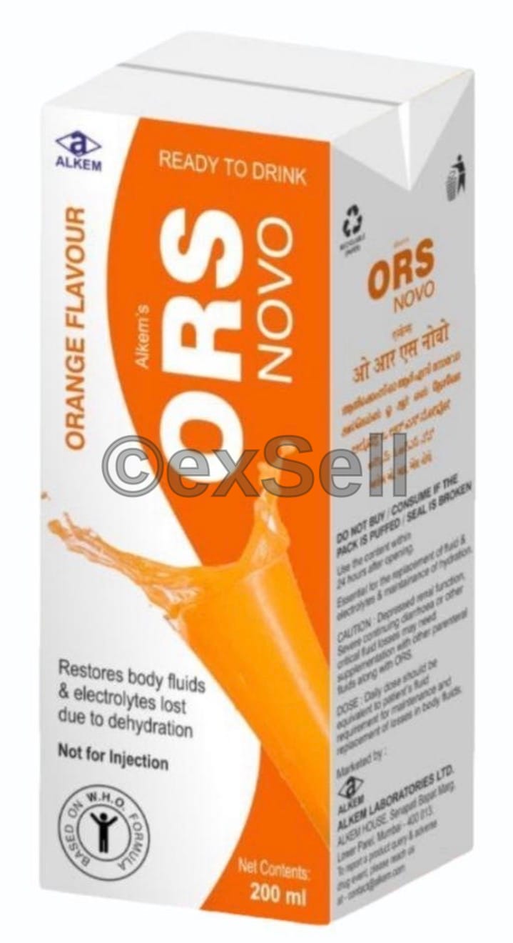 Alkem's ORS Novo Combination ORS – Dextrose: (2.7 gm) Potassium Chloride: (0.3 gm) Sodium Chloride: (0.52 gm) Sodium Citrate: (0.58 gm )