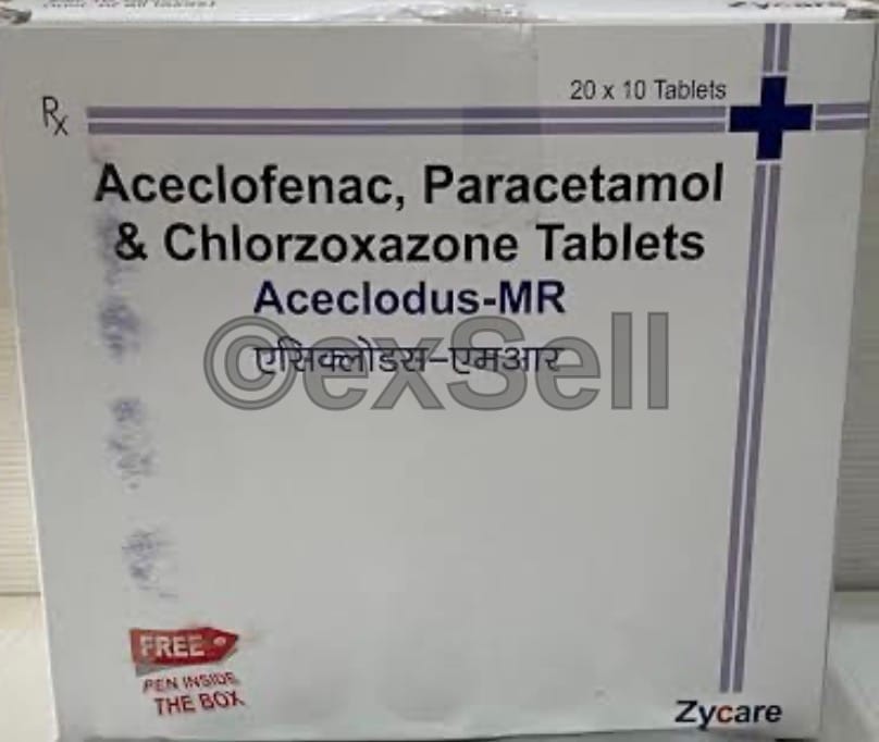Aceclodus MR Tablet 100mg/325mg/250mg Tablet – Aceclofenac (100mg) + Paracetamol (325mg) + Chlorzoxazone (250mg)