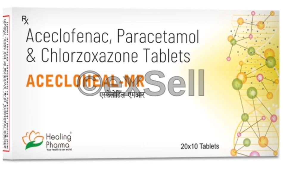 Acecloheal Mr Tablet Combination Tablet – Aceclofenac (100 Mg) + Chlorzoxazone (250 Mg) + Paracetamol/acetaminophen (325 Mg)