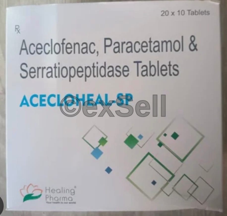 Acecloheal SP Combiantion Tablet – Aceclofenac (100 mg) +Paracetamol (Acetaminophen) (325 mg)+Serratiopeptidase (15 mg)