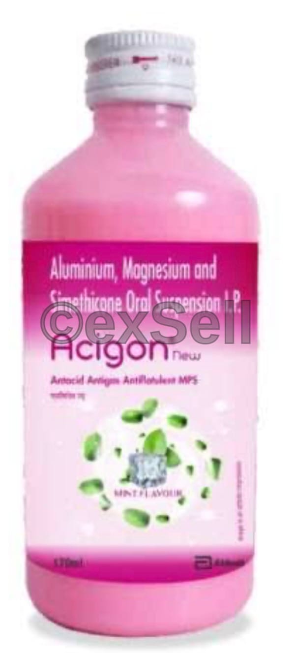 Acigon New Oral Suspension Combination Oral Suspension – ALUMINIUM HYDROXIDE-191.25MG + MAGNESIUM HYDROXIDE-250MG + SIMETHICONE-50MG