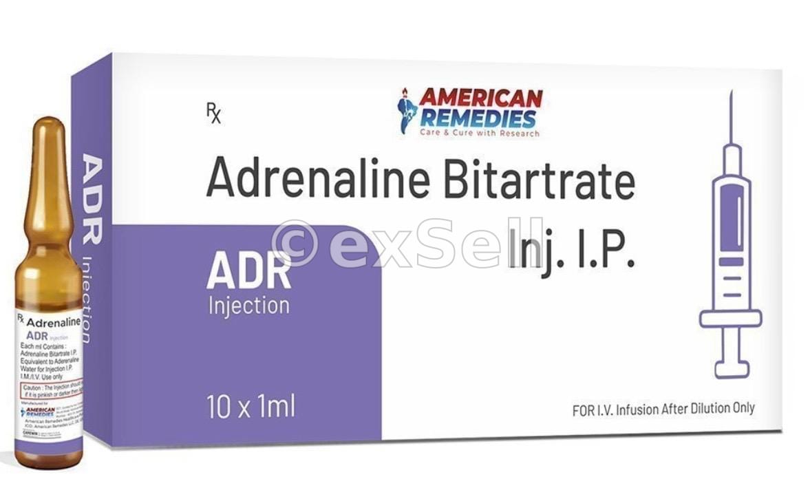 Adrenaline Bitartrate 1 mg Injection 1 ml 1 mg Injection – ADRENALINE-1MG