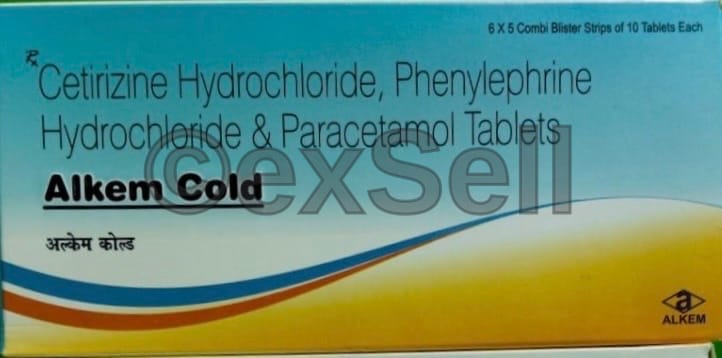 Alkem Cold 5 mg + 5mg + 500mg Tablet – Phenylephrine (5Mg)+Cetirizine (5Mg)+Paracetamol (500Mg)