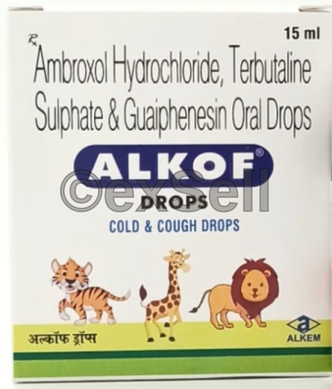 Alkof Oral Drops 7.5mg + 12.5mg + 0.25 mg Oral Drops – Ambroxol (7.5 Mg) + Guaifenesin (12.5 Mg) + Terbutaline (0.25 Mg)