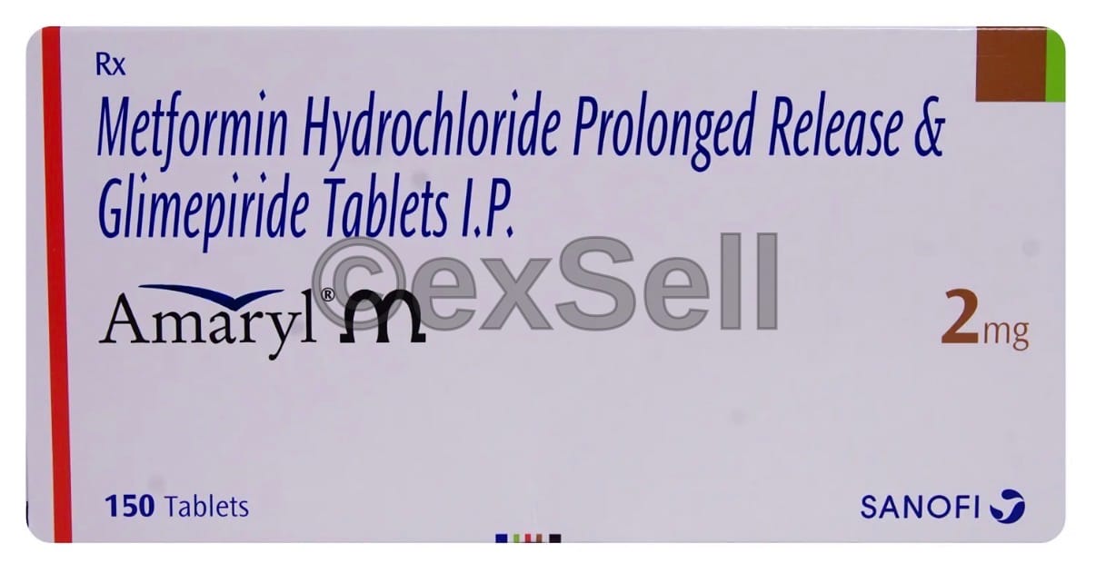 Amaryl M 2mg Tablet 2mg + 500mg Tablet – Glimepiride (2mg) + Metformin (500mg)