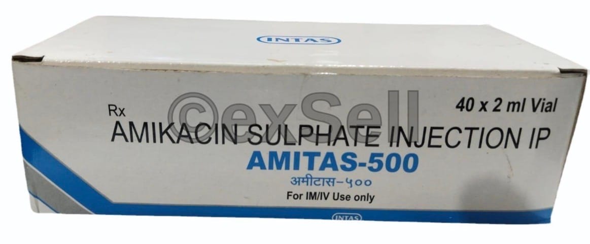 Amitas 500mg Injection 500 mg Injection – Amikacin (500mg)