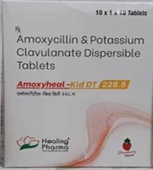 Amoxyheal Kid Dt 228. 200mg + 28.5mg Tablet – Amoxicillin 200 mg + Clavulanic Acid 28.5 mg