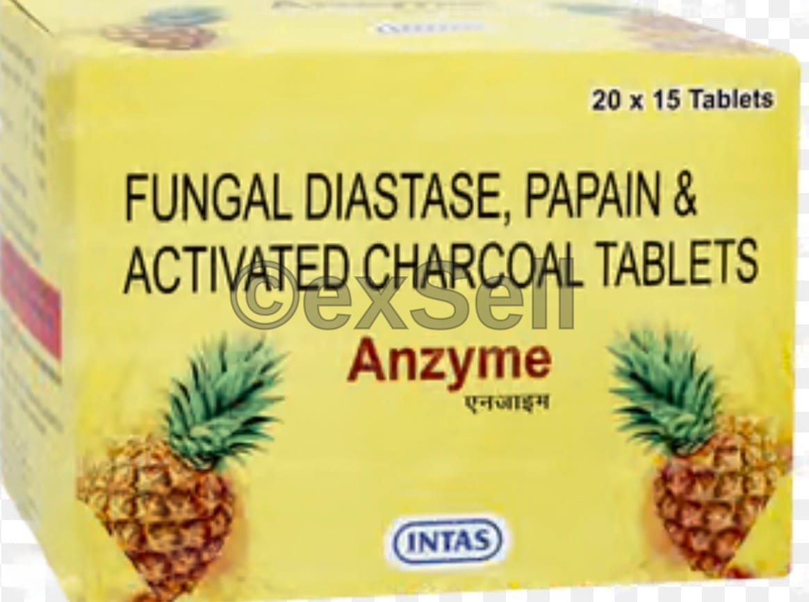 Anzyme Tablet Combination Tablet – Activated Charcoal (75 Mg) + Fungal Diastase (100 Mg) + Papain (60 Mg)