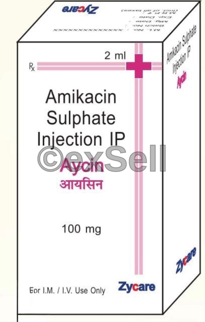 Aycin 100 mg Injection 100mg Injection – Amikacin 100mg