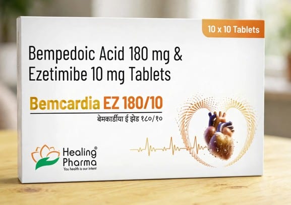 Bemcardia EZ 180/10 190 mg Tablets – Bempedoic acid (180 mg)+ Ezetimibe (10 mg )