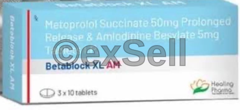 Betablock XL AM Tablet 50 mg + 5 mg Tablet – Amlodipine (5mg) + Metoprolol Succinate (50mg)