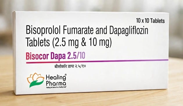 Bisocor Dapa 2.5/10 12.5 mg Tablets – Bisoprolol (2.5 Mg) + Dapagliflozin (10 Mg)