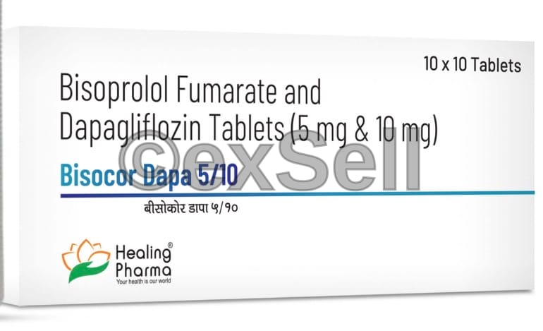 Bisocor Dapa  5/10 mg 5mg + 10 mg Tablet – bisoprolol fumarate 5mg  & dapagliflozin 10 mg