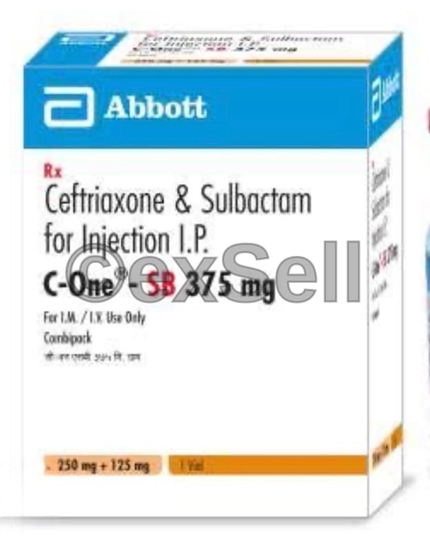 C-One SB 250mg/125mg Injection 250 mg + 125 mg Injection – Ceftriaxone (250mg) + Sulbactam (125mg)