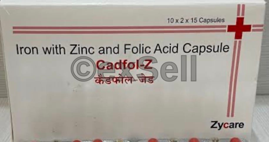 Cadfol-Z Capsule Combination Capsule – Folic Acid-0.5mg +IRON-50mg +ZINC-22.5mg