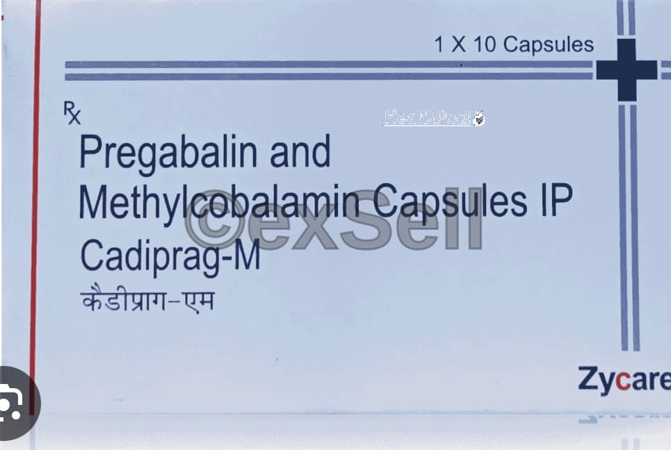 Cadiprag M 750mcg/75mg Capsule 750mcg + 75mg Capsule – Methylcobalamin (750mcg) + Pregabalin (75mg)