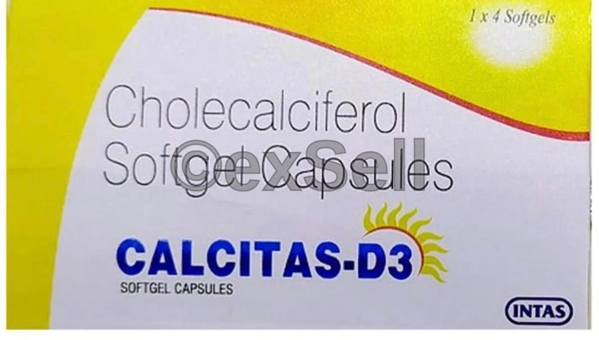 Calcitas -D3 Soft Gelatin Capsule 60000IU Capsule – Vitamin D3 (60000IU)
