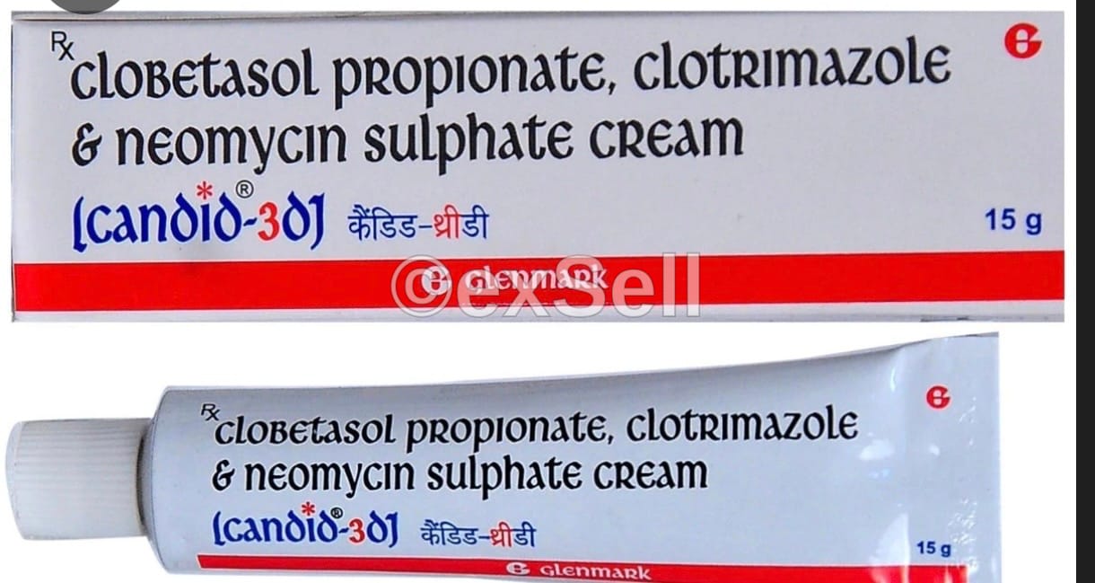 Candid 3D Cream 2% Tube – Clotrimazole (1%) + Clobetasol (0.05%) + Neomycin (0.5% )