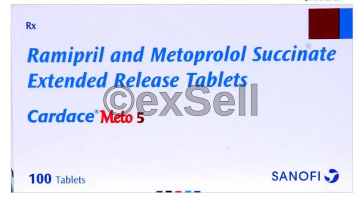 Cardace Meto 50/5mg Tablet 50/5mg Tablet – Metoprolol Succinate (50mg) + Ramipril (5mg)