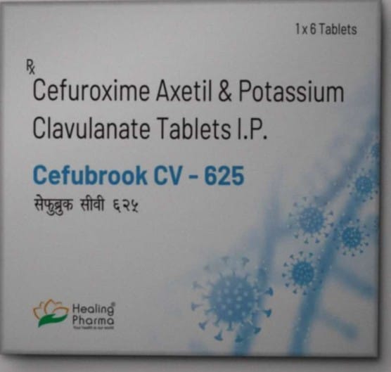 Cefubrook CV 625 625 mg Tablet – Cefuroxime (500 mg) + Clavulanic Acid (125 mg)