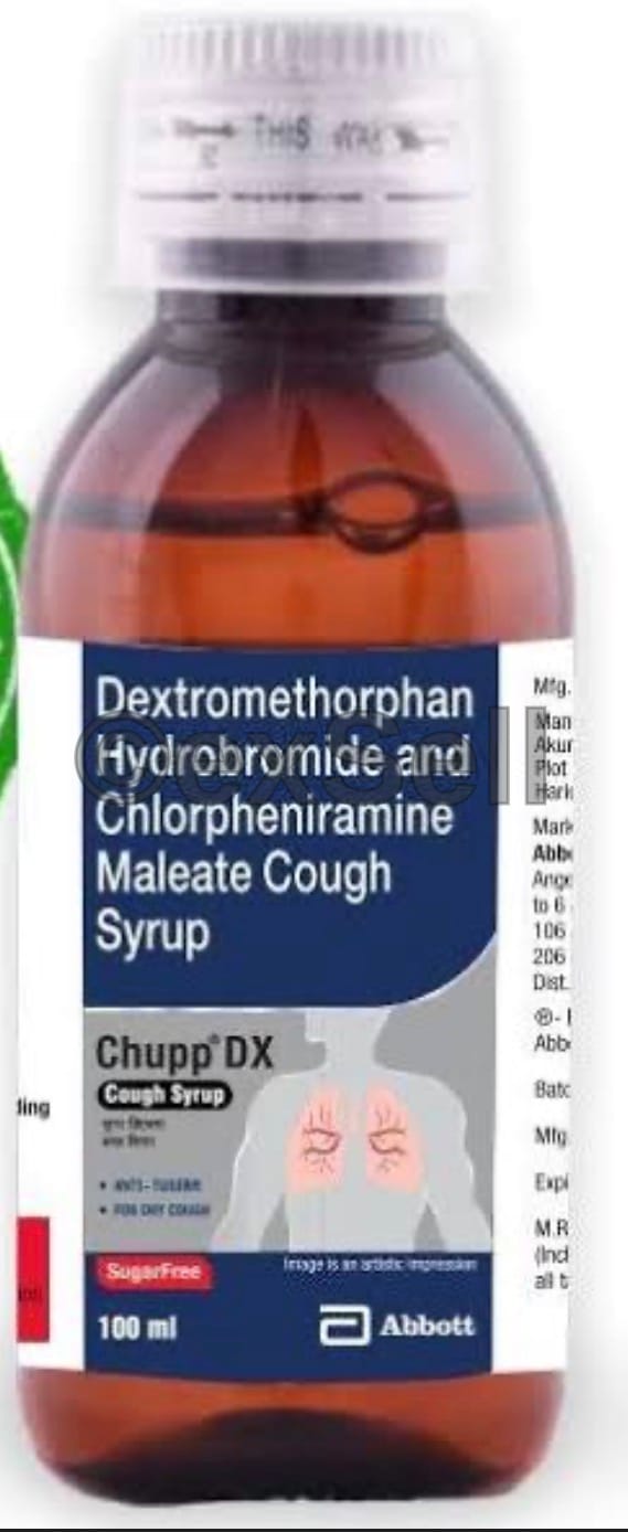Chupp DX Syrup 2 mg + 10 mg Syrup – CHLORPHENIRAMINE-2MG + DEXTROMETHORPHAN-10MG