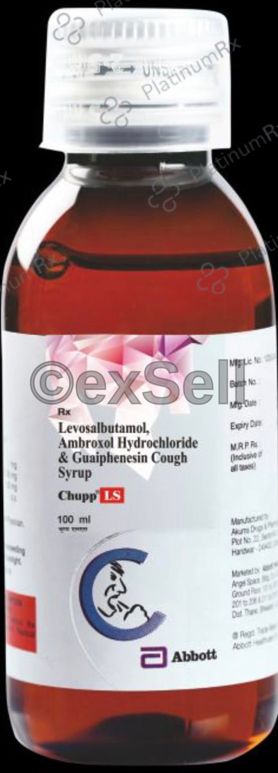 Chupp LS Syrup 50 mg + 1.25 mg + 2 mg Syrup – Guaifenesin (50mg) + Terbutaline (1.25mg) + Bromhexine (2mg)