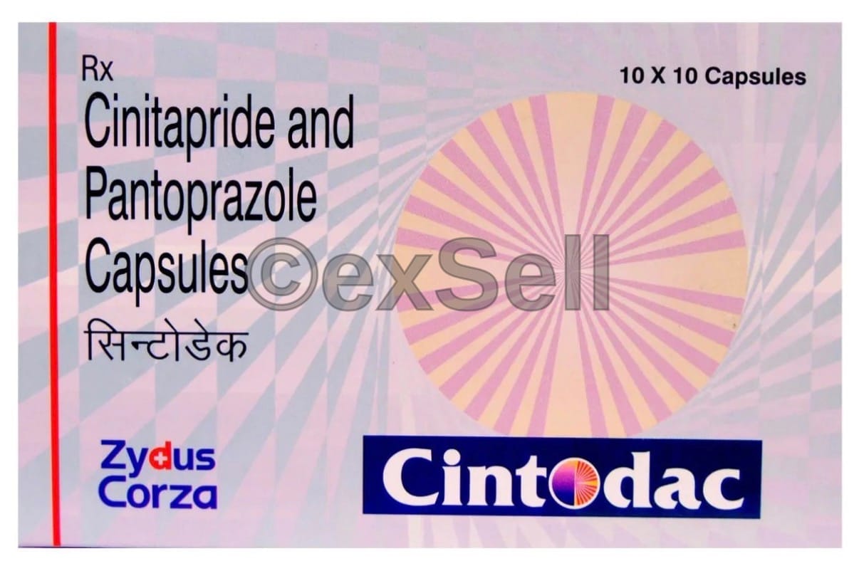Cintodac Capsule 3mg + 40mg Capsule – Cinitapride (3mg) + Pantoprazole (40mg)