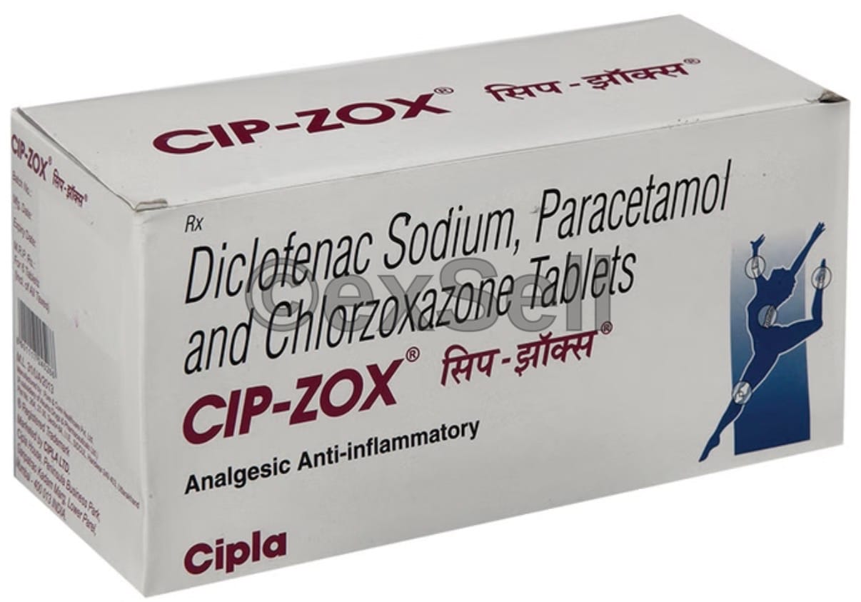 Cip-Zox Tablet Combination Tablet – Chlorzoxazone (500mg) + Diclofenac (50mg) + Paracetamol (325mg)