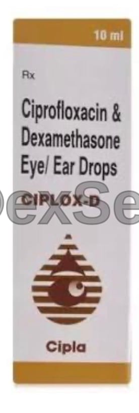 Ciplox D Eye/Ear Drops 0.3% + 0.1% Eye/ Ear Drops – Ciprofloxacin (0.3% ) + Dexamethasone (0.1%)
