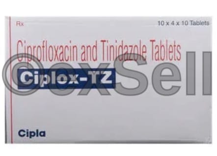 Ciplox TZ Tablet 500mg + 600mg Tablet – Ciprofloxacin (500mg) + Tinidazole (600mg)