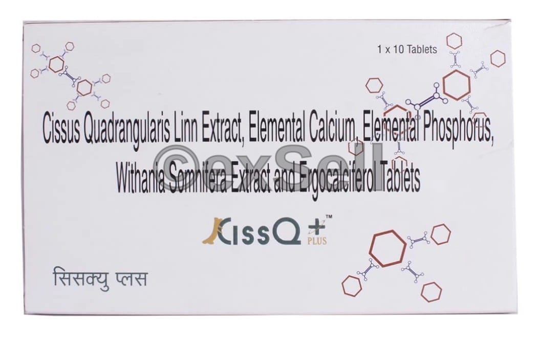 Ciss Q Plus Combination Tablet – CISSUS QUADRANGULARIS LINN EXTRACT-500MG +CALCIUM PHOSPHATE-375MG+ WITHANIA SOMNIFERA EXTRACT-50MG +ERGOCALCIFEROL-130IU