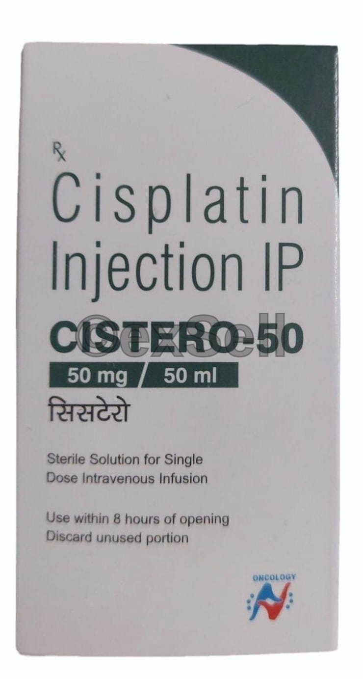 Cistero 50mg Injection 50 mg Injection – Cisplatin (50mg)