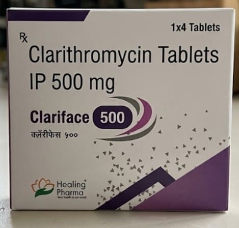 Clariface 500 500 mg Tablet – Clarithromycin (500 mg)