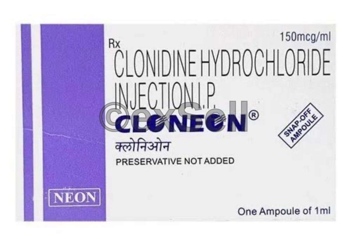 Cloneon Injection 150mcg Ampoule – Clonidine Hydrochloride (150mcg)