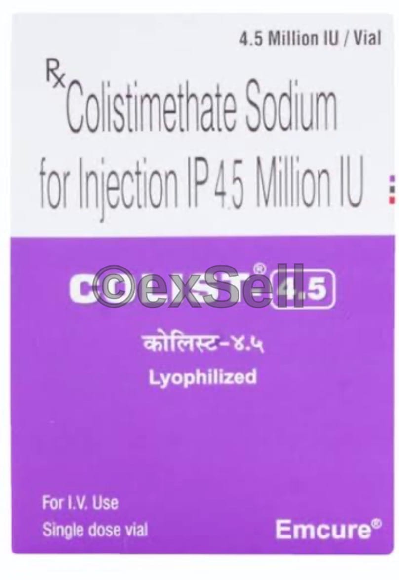 Colist 4.5IU Injection 4.5M IU Injection – Colistimethate Sodium (4.5Million IU)
