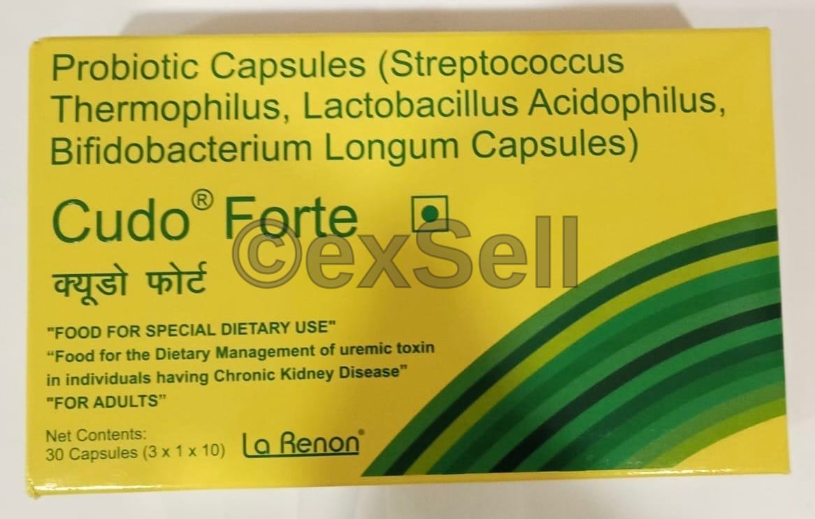 Cudo Forte Probiotic Capsule for Gut Health Combination Capsule – Streptococcus Thermophilus (90Billion CFU) + Lactobacillus Acidophilus  + Bifidobacterium longum
