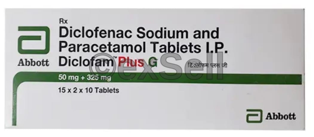 Diclofam Plus G Tablet 325 mg + 50 mg Tablet – Diclofenac (50 Mg) + Paracetamol/acetaminophen (325 Mg)