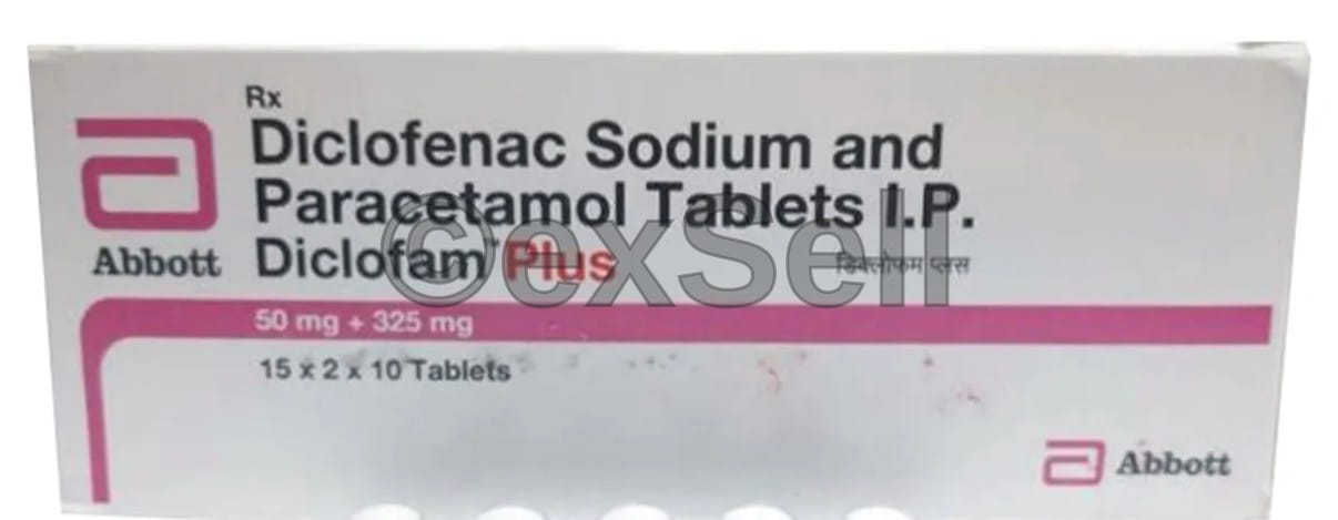 Diclofam Plus Tablet 50 mg + 325mg Tablet – Diclofenac (50mg) + Paracetamol (325mg)
