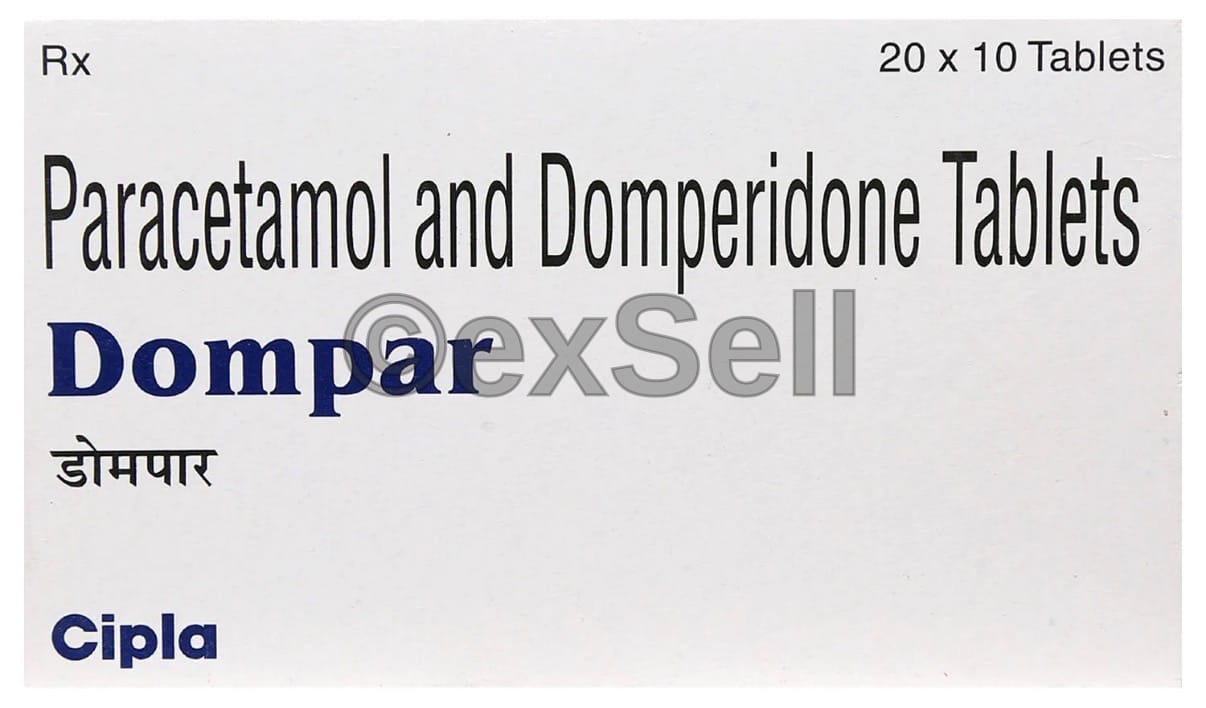 Dompar 10mg/325mg Tablet Combination Tablet – Domperidone (10mg) + Paracetamol (325mg)