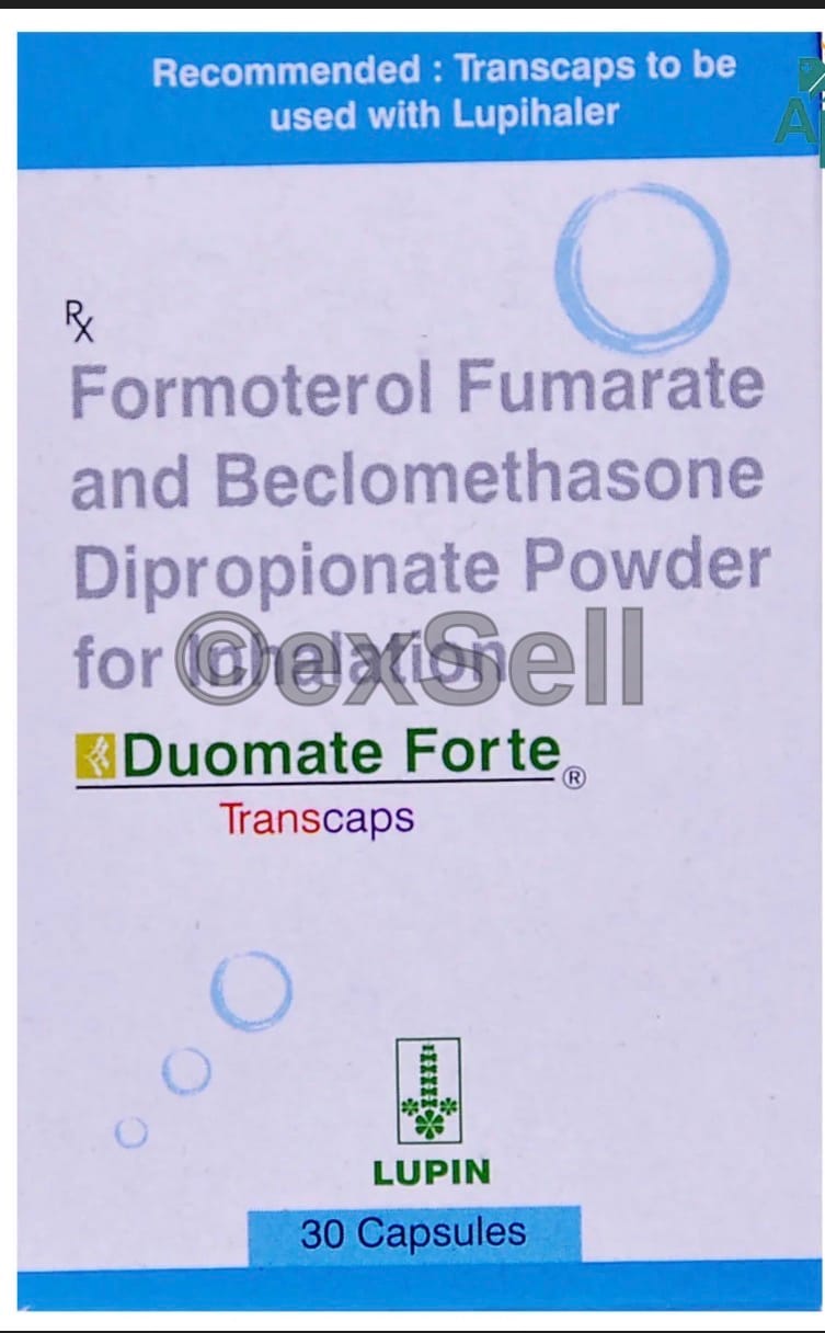 Duomate Forte Transcaps 400mcg/6mcg Capsules – Formoterol Fumarate (400mcg)and Beclomethasone Dipropionate Powder (6mcg)