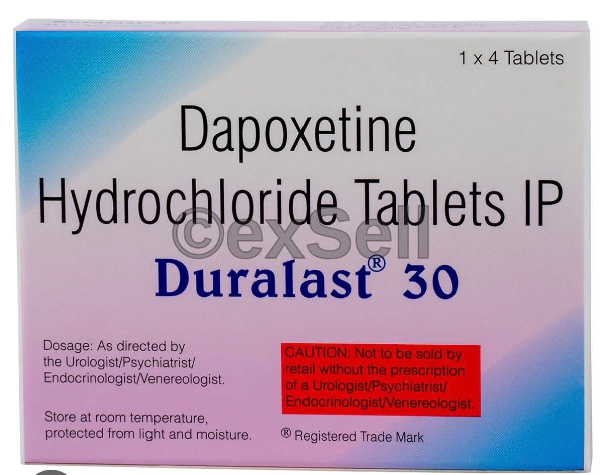 Duralast 30mg Tablet 30mg Tablet – Dapoxetine (30mg)