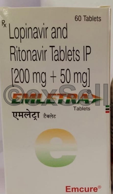 Emletra Tablet 50mg + 200mg Tablet – Ritonavir (50mg) + Lopinavir (200mg)