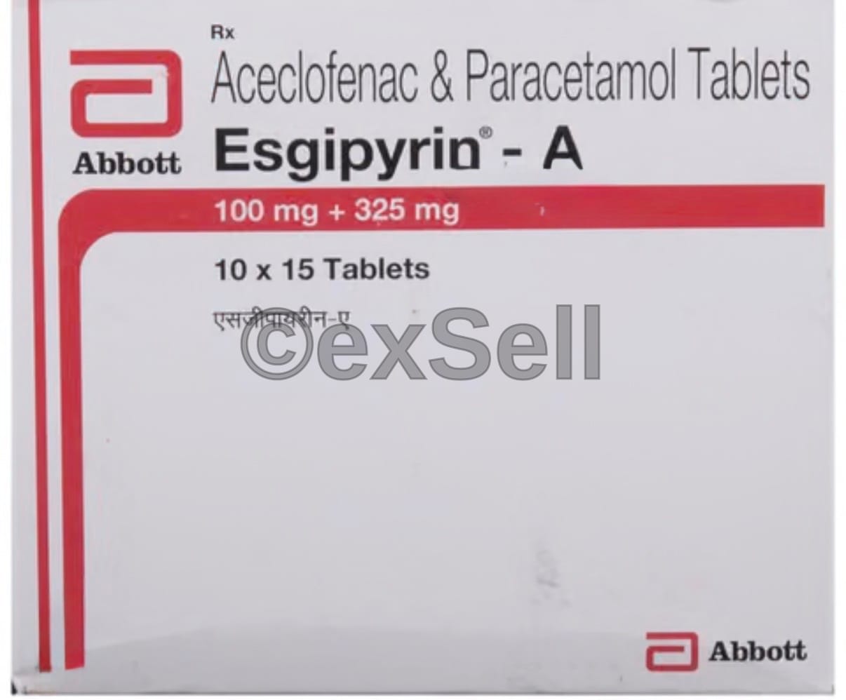 Esgipyrin-A Tablet 100 mg + 325 mg Tablet – Aceclofenac (100mg) + Paracetamol (325mg)