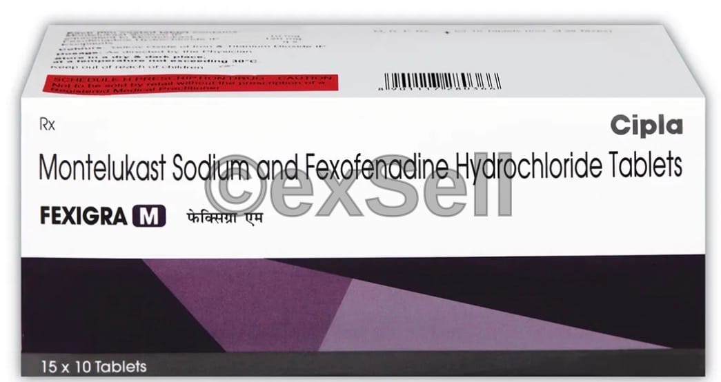 Fexigra M 10mg/120mg Tablet 10mg + 120mg Tablet – Montelukast (10mg) + Fexofenadine (120mg)