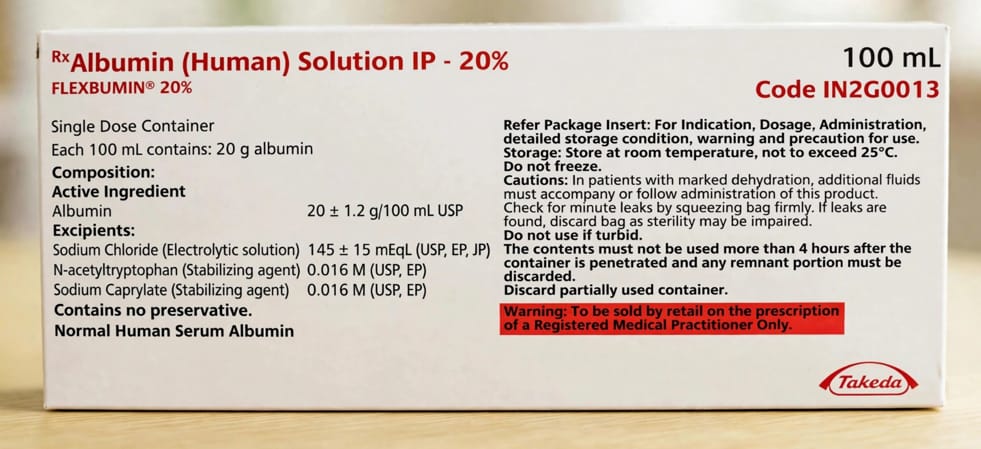 Flexbumin 20% 20g Injection – Albumin 20g/100ml