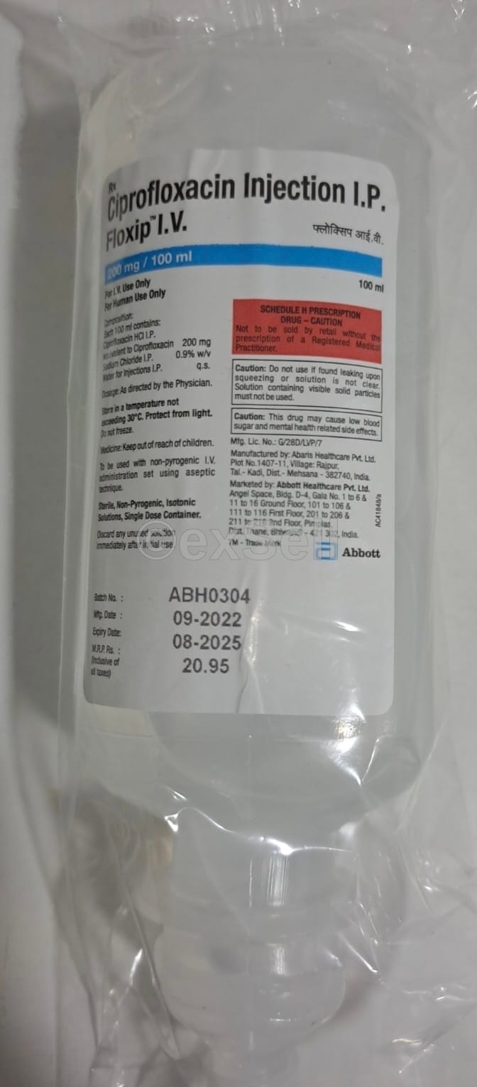 Floxip 200mg Infusion 200 mg Infusion – Ciprofloxacin (200mg)