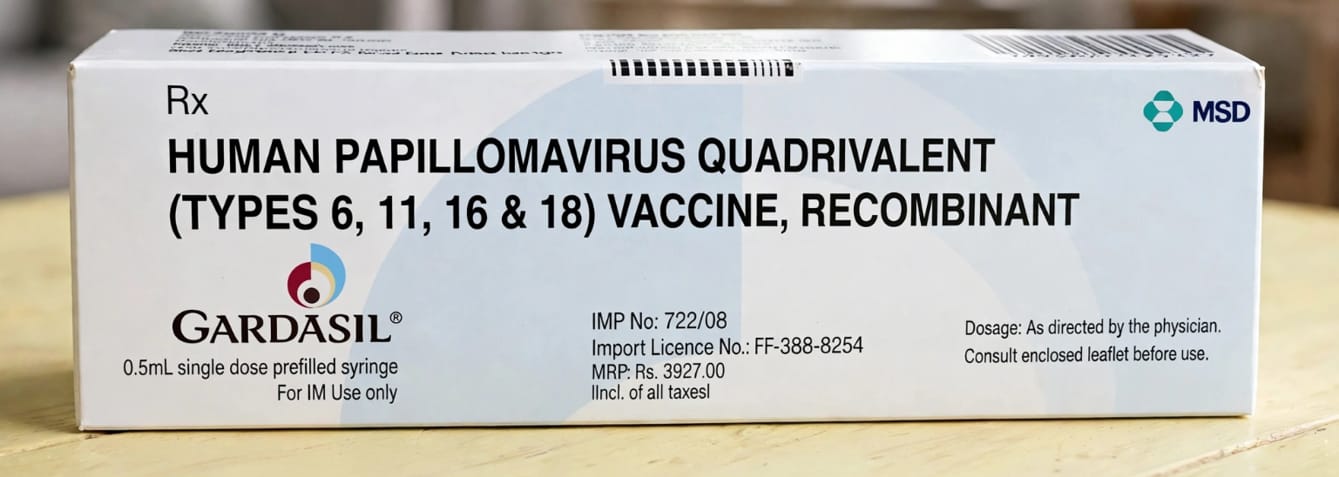 Gardasil Vaccine 0.5ml per dose Prefilled Syringe – Human Papillomavirus Quadrivalent (Types 6, 11, 16, and 18) Vaccine, Recombinant