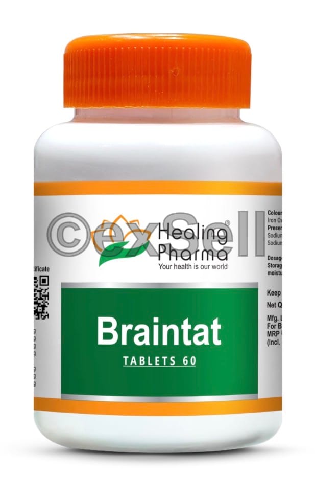 Healing Braintat Herbal Tablets Combination Tablets – Brahmi Extract ,Mandukaparni ,Jatamansi, Tagara, Vaividang, Vacha, Ashwagandha Extract ,Badam Harad Extract, Evolvulus alsinoides