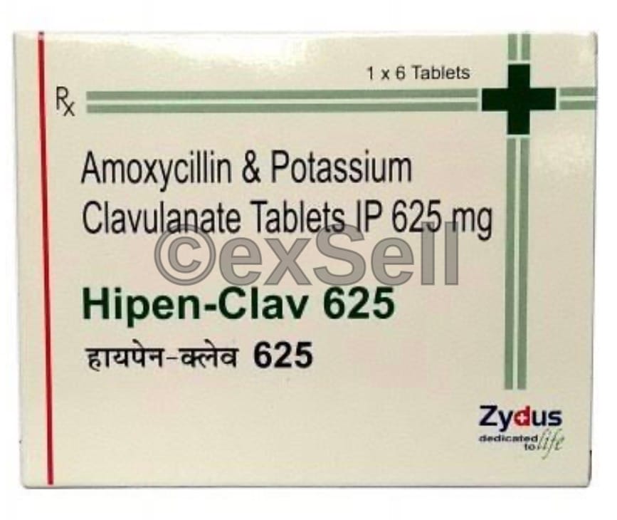 Hipen Clav 625mg Tablet 500mg + 125mg Tablet – Amoxycillin (500mg) + Clavulanic Acid (125mg)
