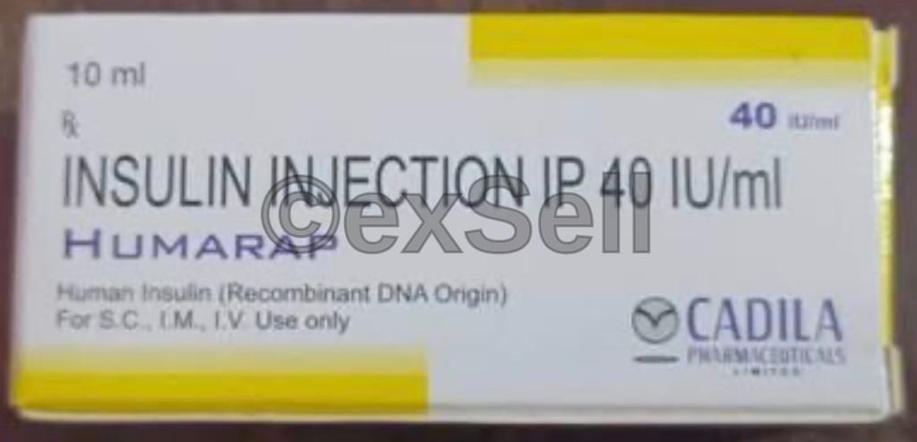 Humarap 40IU/ml Injection 40IU Vial – Human insulin (40IU)